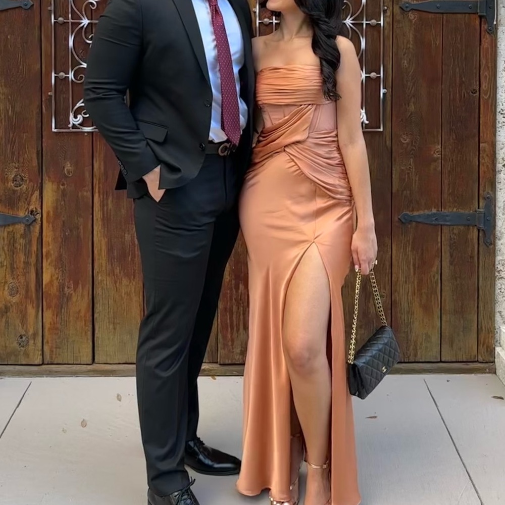 ASOS Satin Maxi Dress with Corset Detail